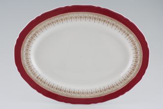 Royal Worcester Regency - Ruby - White Oval Platter No Gold 13 1/2"