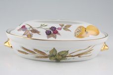Royal Worcester Evesham - Gold Edge Casserole Dish + Lid Oval, Shape 21, Size 3, Fluted handles, Straight handle on the lid 1pt thumb 2