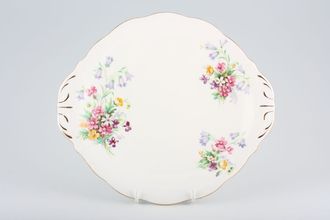 Queen Anne Old Country Spray Cake Plate Round, eared 10 1/2"