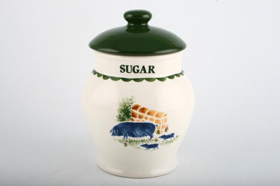 Wood & Sons Jacks Farm Storage Jar + Lid Sugar - Round Shape - Pig 5 1/2"