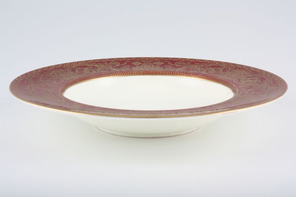 Royal Worcester Embassy - Red and Gold Rimmed Bowl 9 1/4"
