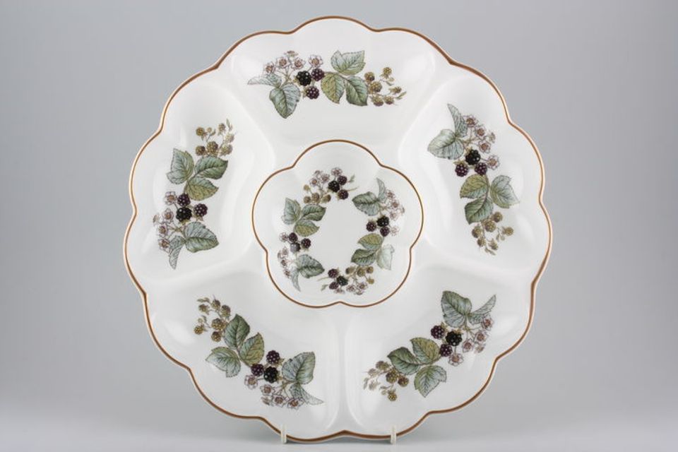 Royal Worcester Lavinia - White Hor's d'oeuvres Dish 6 compartment crudite dish 13 1/2"