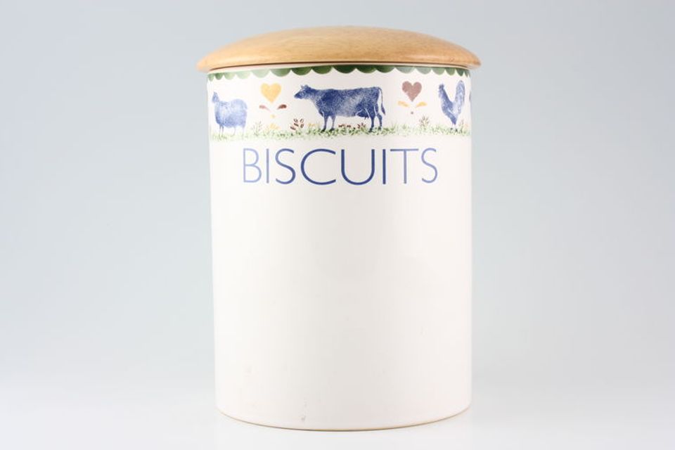 Wood & Sons Jacks Farm Storage Jar + Lid Biscuits, Straight sided, Wooden Lid 7 1/2"