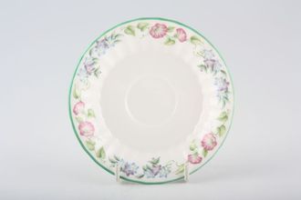 Royal Worcester English Garden - Ribbed - Green Edge Coffee Saucer For coffee cups 4 3/4"