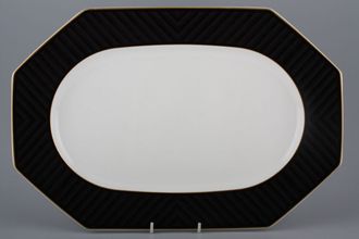 Villeroy & Boch Black Pearl Oval Platter Octagonal 16 1/4"