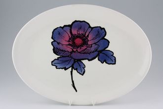 Susie Cooper Blue Anemone Oval Platter 14 1/8"