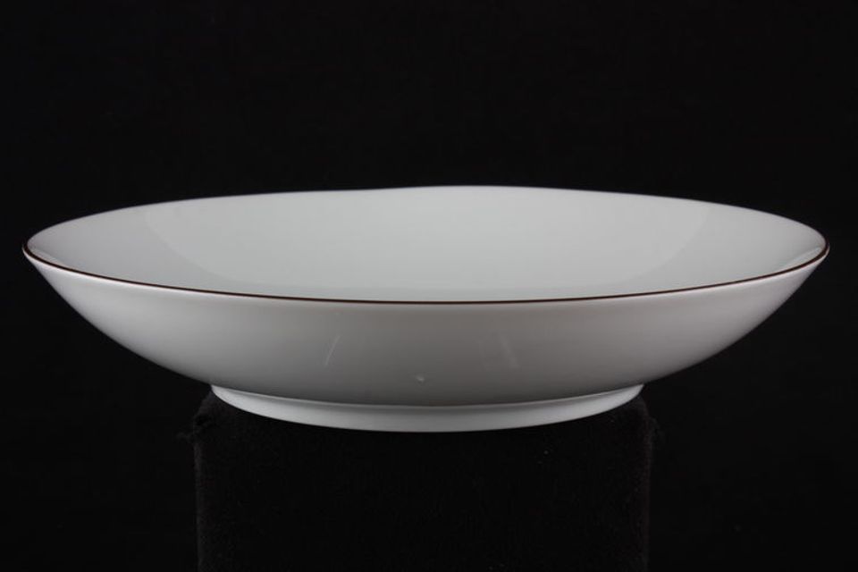 Thomas White with Thin Brown Line Soup / Cereal Bowl 7 1/2"