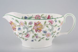Minton Haddon Hall - Green Edge Sauce Boat 3 1/4" tall in middle of boat. Footed.Use stand with 3 1/4" well
