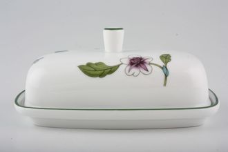 Royal Worcester Astley - Green Edge Butter Dish + Lid