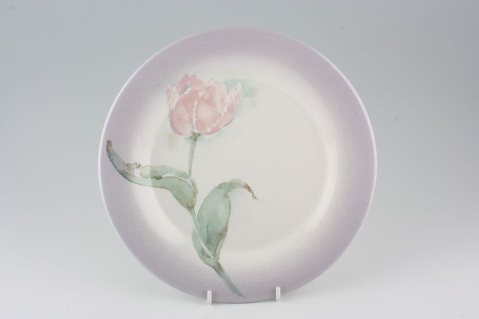 Portmeirion Seasons Collection - Flowers Dinner Plate Tulip - Lilac Edge 10 5/8"