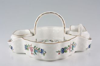 Aynsley Pembroke Strawberry Basket Complete with sugar bowl and cream jug
