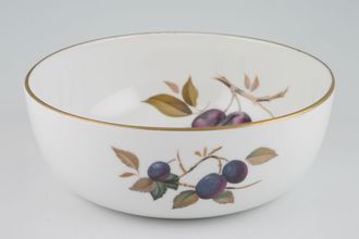 Royal Worcester Evesham - Gold Edge Serving Bowl Pattern inside and outside - fruits vary 8" x 2 3/4"