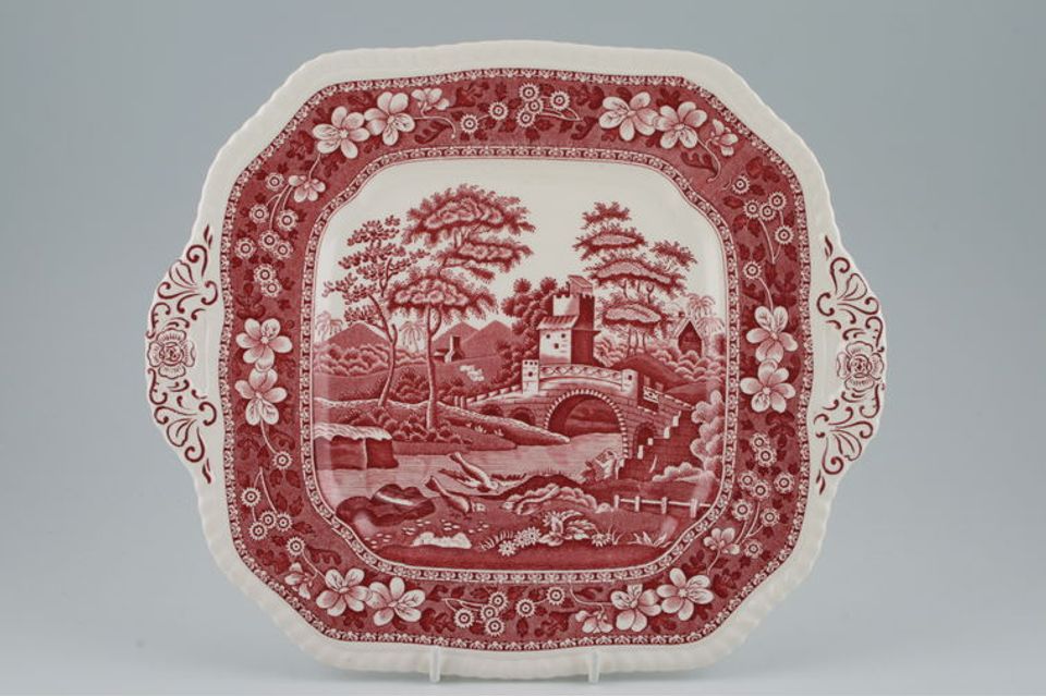 Spode Spode's Tower - Pink - New Backstamp Cake Plate 11"