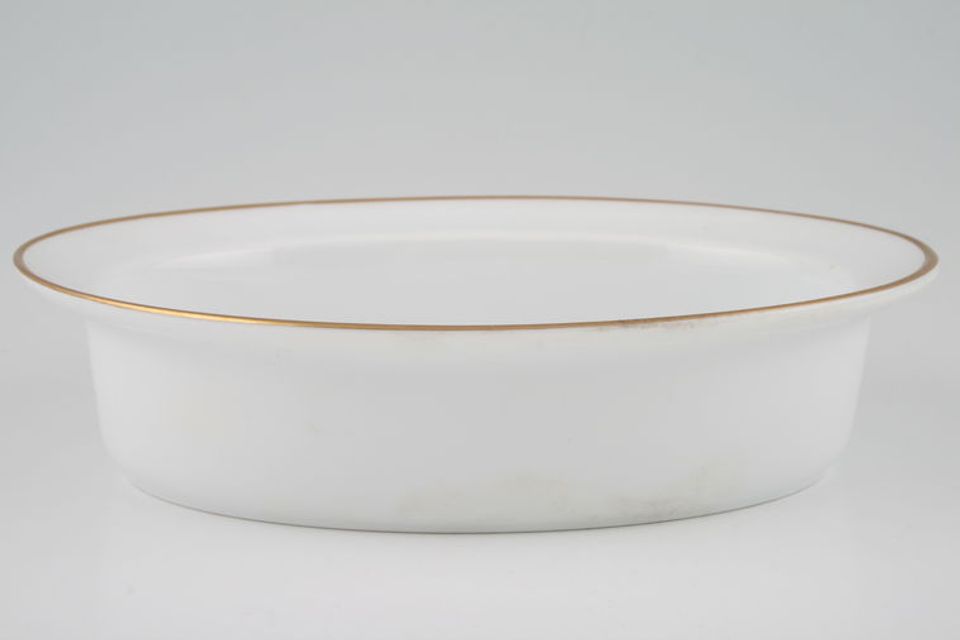 Royal Worcester White and Gold Pie Dish 7 1/2" x 5 1/4"