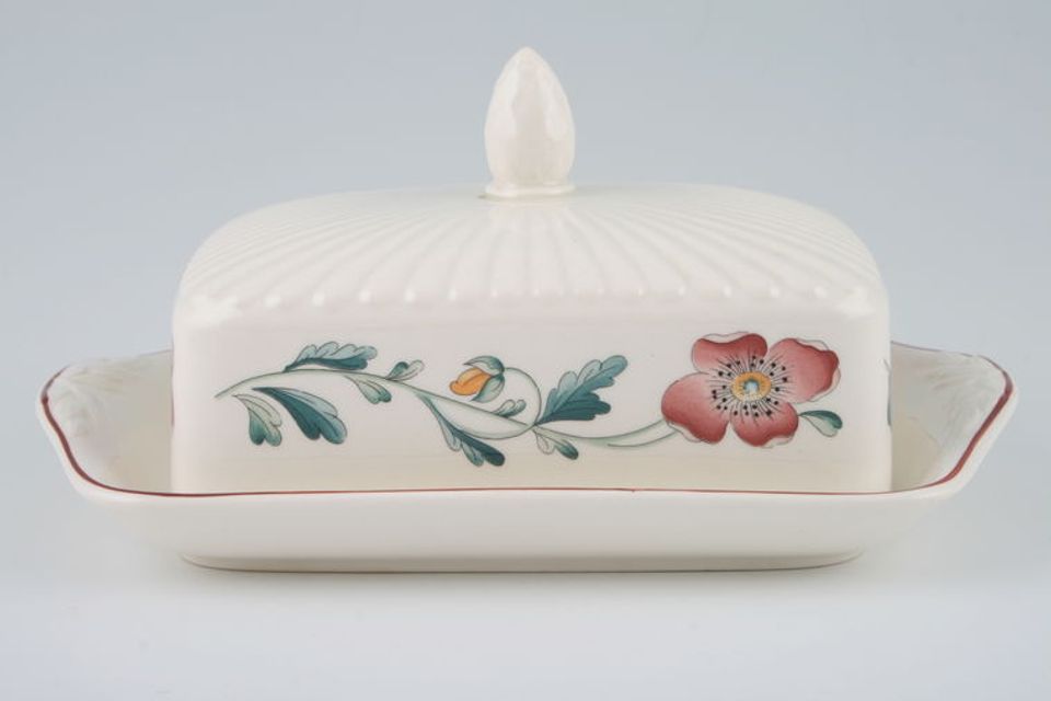 Wedgwood Wild Poppy Butter Dish + Lid