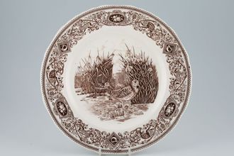 Masons Game Birds - Brown Edge Dinner Plate The Snipe-all dark brown, no color 10 1/2"