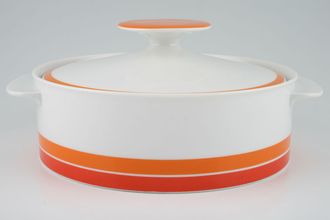 Thomas White with Red and Orange Bands Vegetable Tureen with Lid