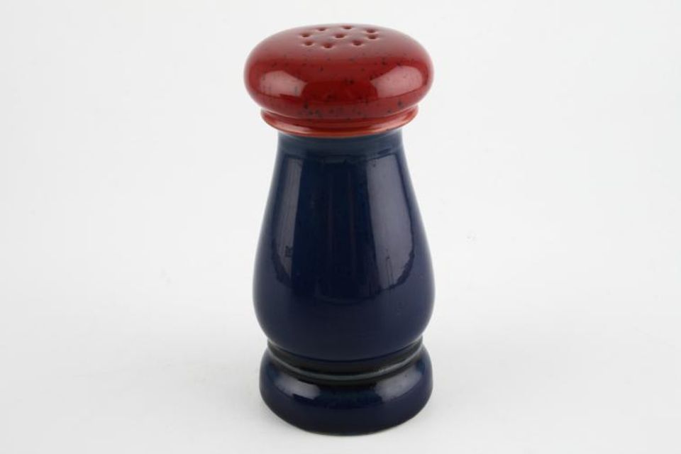 Denby Harlequin Pepper Pot Blue and Red 5 1/2"