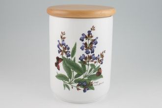 Royal Worcester Worcester Herbs Storage Jar + Lid With wooden lid, Sage 5 1/2" x 7 1/4"