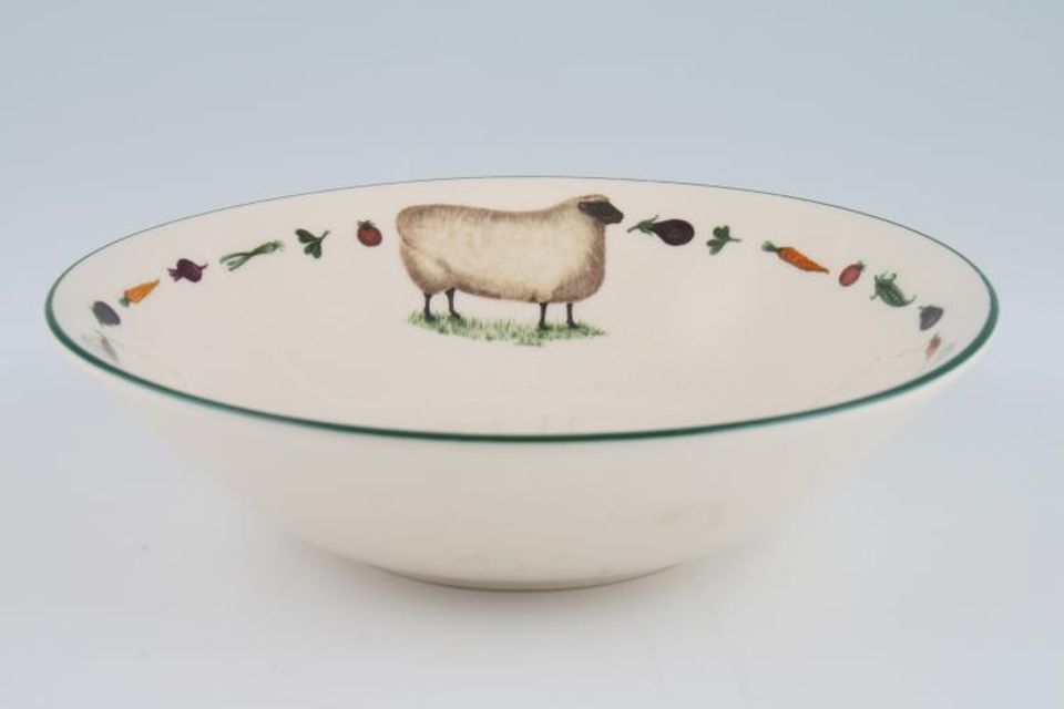 Cloverleaf Farm Animals Soup / Cereal Bowl Sheep, Cow and Vegetables 6 1/4"