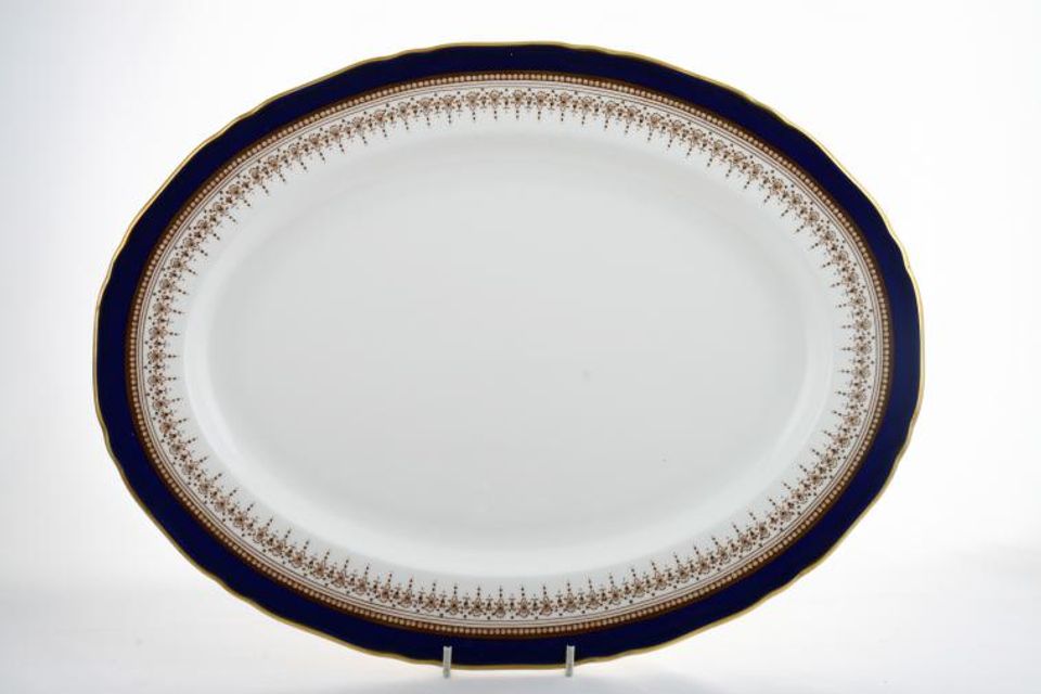 Royal Worcester Regency - Blue - White China Oval Platter 15 3/4"