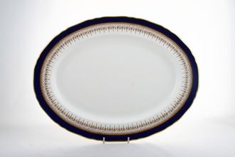 Royal Worcester Regency - Blue - White China Oval Platter 13 1/2"