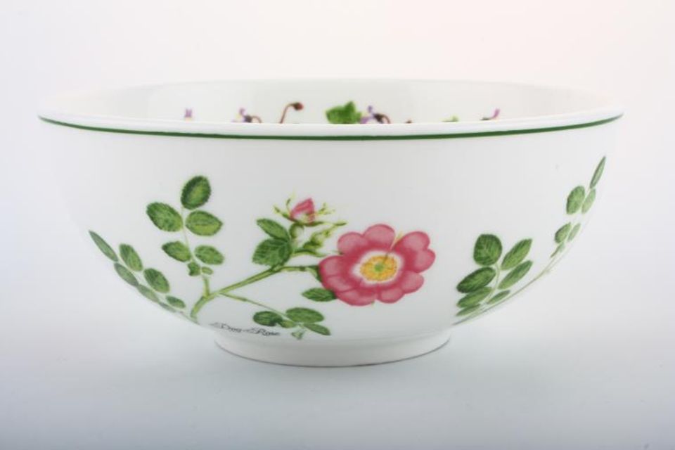 Portmeirion Welsh Wild Flowers Soup / Cereal Bowl Dog Rose - No Handles 5 3/8"