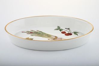 Royal Worcester Evesham - Gold Edge Serving Dish Oval, Asparagus, Cherries, Blackcurrants 10 1/2" x 6 1/2"