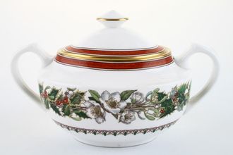 Spode Christmas Rose Sugar Bowl - Lidded (Tea) 2 handles - Made in England