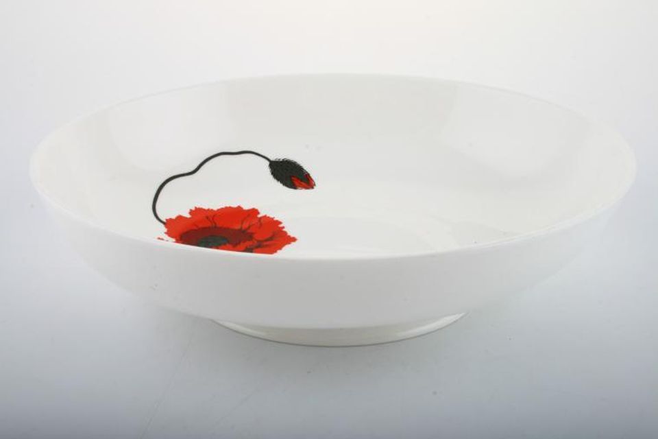 Susie Cooper Cornpoppy Serving Bowl Oval, Footed 10"