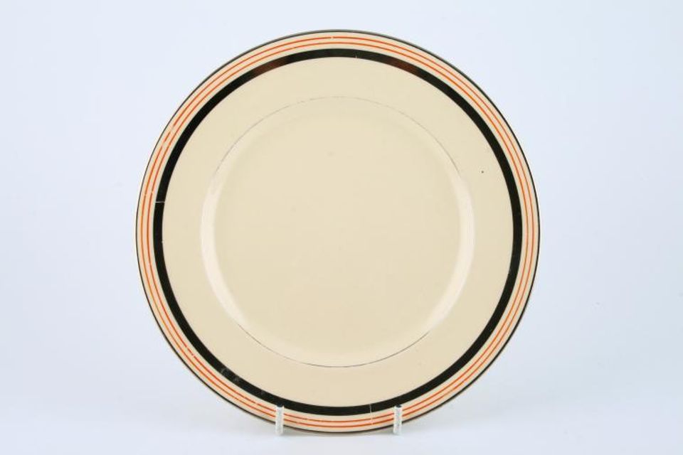 Johnson Brothers Victorian - Cream with Orange and Silver Bands Dinner Plate 10"