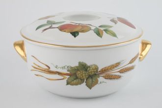 Royal Worcester Evesham - Gold Edge Casserole Dish + Lid Round, Shape 23, Size 6, Straight handle on the lid 1 1/2pt