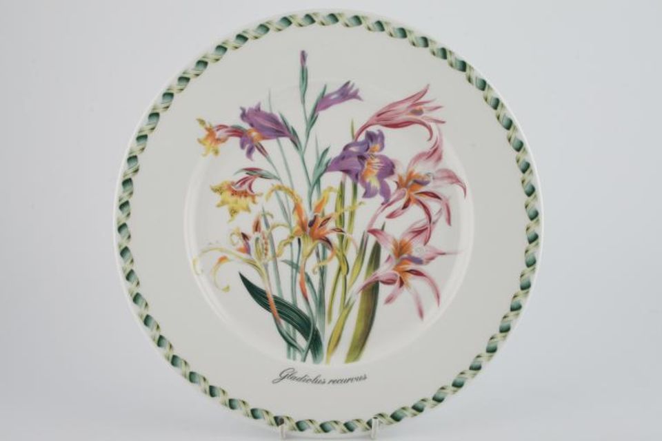 Portmeirion Ladies Flower Garden Dinner Plate Gladiolus Recurvus - Named - Backstamps Vary 10 3/4"