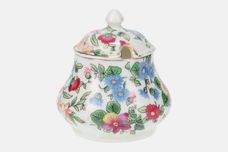 Crown Staffordshire Thousand Flowers Mustard Pot + Lid Rounded 1 1/2" x 1 3/4" thumb 1