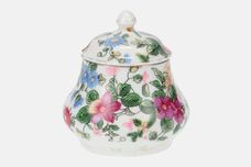 Crown Staffordshire Thousand Flowers Mustard Pot + Lid Rounded 1 1/2" x 1 3/4" thumb 2
