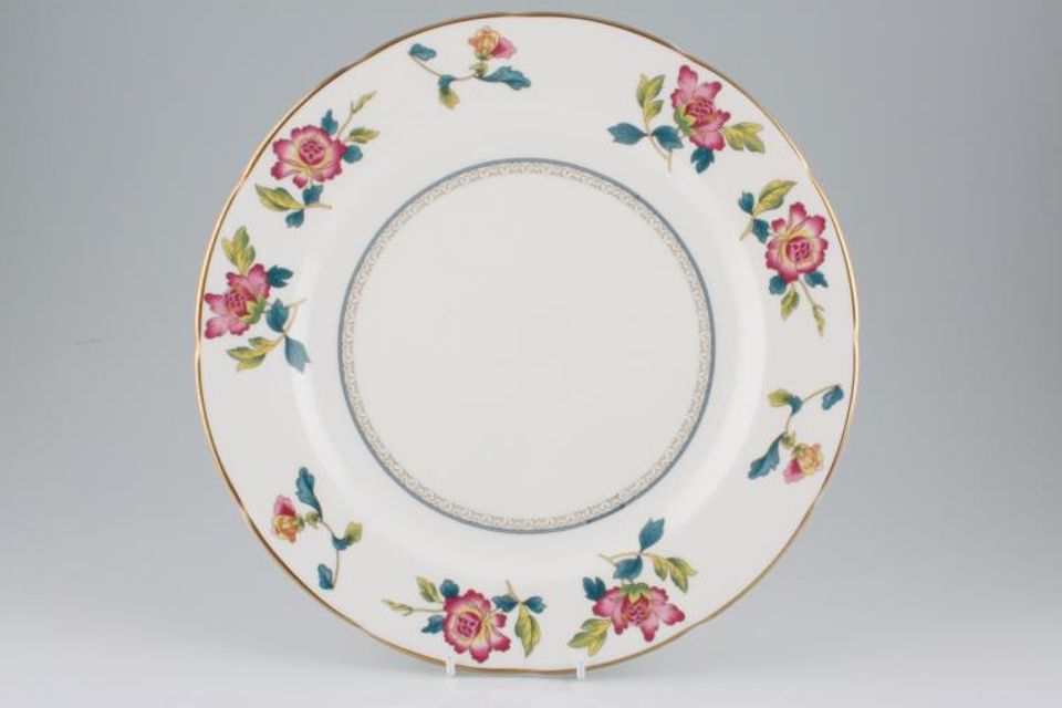Wedgwood Chinese Flowers Dinner Plate Gold Edge 11"
