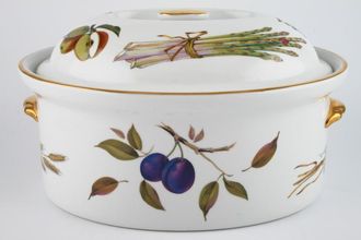 Sell Royal Worcester Evesham - Gold Edge Casserole Dish + Lid Oval Game Casserole 7pt