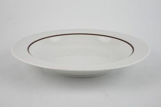 Thomas White with Thin Brown Line Rimmed Bowl 8 1/2"