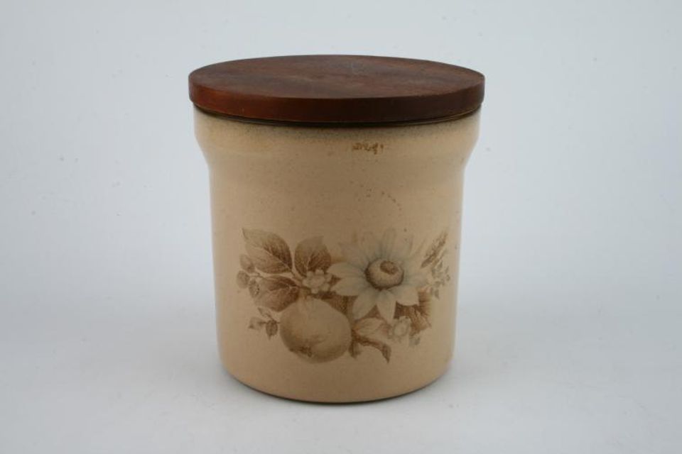 Denby Memories Storage Jar + Lid wooden lid 4" x 4"