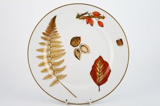 Royal Worcester Wild Harvest - Gold Rim Dinner Plate Rosehip, Cob Nut 10"