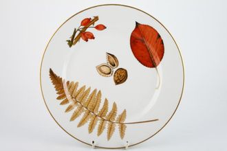 Royal Worcester Wild Harvest - Gold Rim Dinner Plate Rosehip, Red Leaf 10"