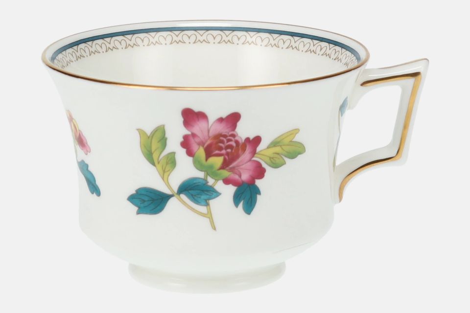Wedgwood Chinese Flowers Teacup Windsor Shape | Gold Edge 3 3/4" x 2 1/2"