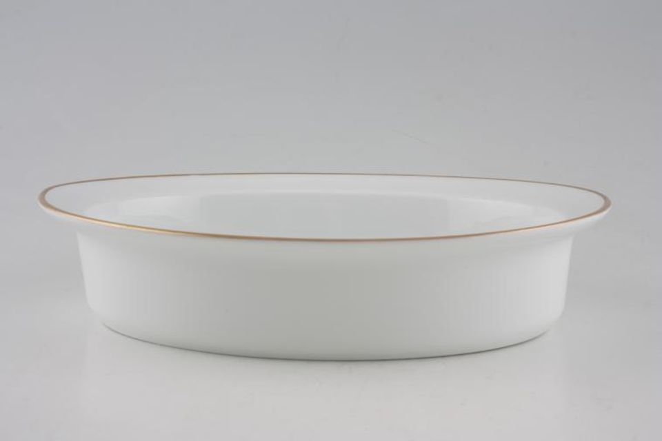Royal Worcester White and Gold Pie Dish 9 1/2" x 7"