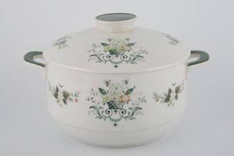 Royal Doulton Provencal - T.C.1034 Casserole Dish + Lid Round, Green Handles And Knob/ O.T.T. 4pt