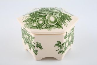 Sell Masons Fruit Basket - Green Box trinket box / Hexagonal / Footed 4 1/4" x 3 1/8"