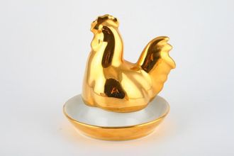 Royal Worcester Gold Lustre Egg Cup Rooster Cover