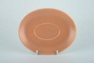 Poole Twintone Peach Bloom and Mist Blue Sauce Boat Stand 6 1/2"