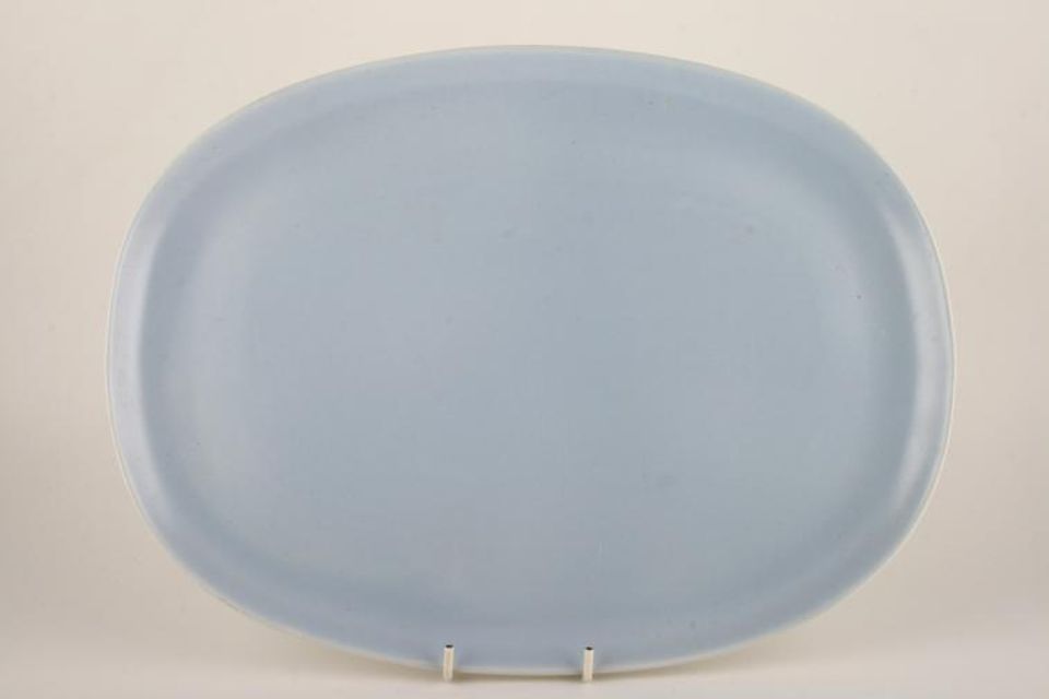 Poole Twintone Peach Bloom and Mist Blue Oblong Platter 14"
