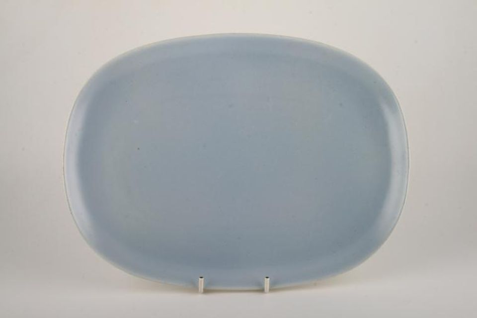 Poole Twintone Peach Bloom and Mist Blue Oblong Platter 12"