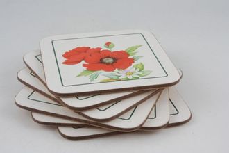 Sell Royal Worcester Poppies Coaster Box of 6 4 1/8" x 4 1/8"